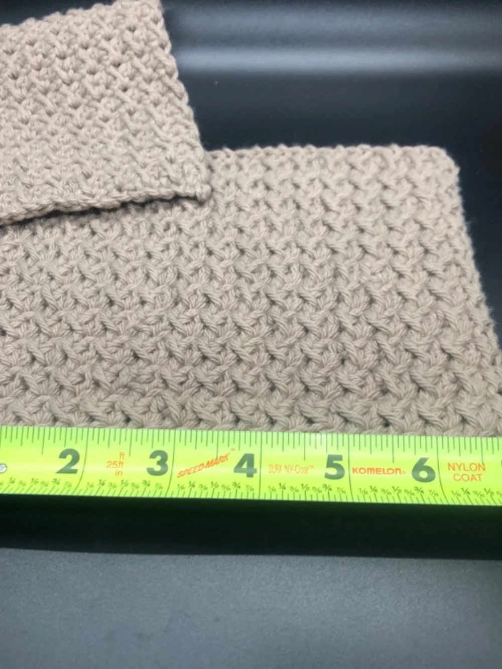 Handmade Crochet Dish Cloth, 100% Cotton Reusable Kitchen Washcloth, Khaki